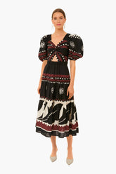 Black Liora Puff Sleeve Cut Out Dress